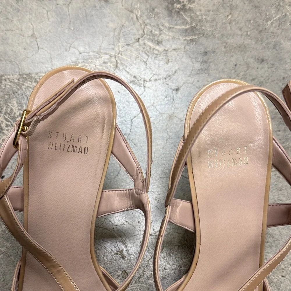 * Stuart Weitzman Beige Strappy Heels - Picture 8 of 9